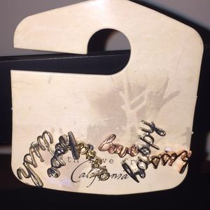 Mixed metals stud earrings